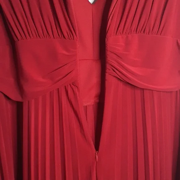 LIKE NEW Serena Williams Red Sleeveless Cocktail Evening Midi Dress Size XL - Picture 3 of 6